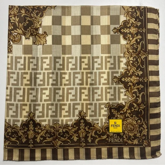 FENDI Vintage Handkerchief 22 x 22 inches - Picture 4 of 4